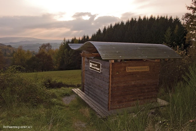 Rothaarsteig-Schutzhütte mit Ausblcik